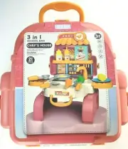 BOWA 3 IN 1 School Bag CHEF'S HOUSE 21 PC. Play Set, Pink