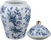 iplusmile Porcelain Decorative Tea Storage Jar Multi Functional Ceramic Canister for Loose Tea Grains Nuts and More Sealed Food Container for Kitchen Organization