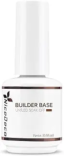 Nicedeco Builder Nail Gel 15ML 7 in 1 Clear Builder Base Gel Gel Nail Polish Strengthener Gel Hard Gel Builder Extension Nail Gel Cruelty-free & Vegan
