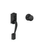 Camelot Aged Bronze Entry Door Handle with Georgian Door Knob
