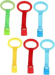 6pcs Pull Up Rings Crib Hanging Rings for Walking Training Playpen Hook for Standing Practice Easy Setup Strong Support for Development