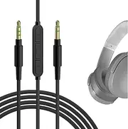 Geekria Audio Cable with Mic Compatible with Skullcandy Crusher Evo, Hesh 3/2, Riff 2 Headphones Cable, 1/8" (3.5mm) to 3.5mm Aux Replacement Stereo Cord with Inline Microphone (5.6ft/1.7 m)