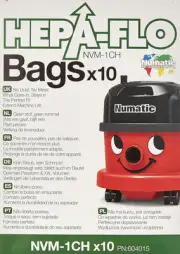 Numatic NVM-1CH HepaFlo' Disposable Filter Bags Pack - for the "Henry" HVR200A,