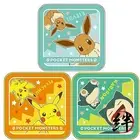 Handkerchief Eevee Pikachu, 100% cotton, 18.2 x 17.5 cm, set of 3
