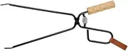 Burning Tongs Long BBQ Firewood Clamp Charcoal Clamp BBQ Firewood Tong Iron Charcoal Tong Barbecue Carbon Clip Long Anti-scalding Food Clip Wooden