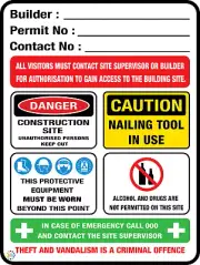 BUILDER CONSTRUCTION SITE SAFETY SIGN - VARIOUS SIZES SIGN & SUBSTRATE (BD05)