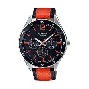 【CASIO 卡西歐】時尚經典 三眼顯示 皮革錶帶 礦物玻璃 指針男錶(MTP-E310L)