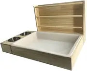 Fzaqwen Wooden Rabbit Hay Feeder Playground Hay Rack for Gerbil Ferrets Guinea Pig