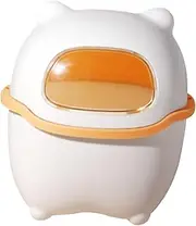 Hoement Cartoon Bear Desktop Trash Bin with Lid Trash Can for Home Office Lovely Storage Bucket for Items Lightweight Waste Organizer
