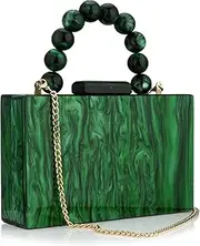 [Buric] Women Acrylic Clutch Purse Leopard Print Evening Bag Chain Formal Handbag Party Bridal Wedding Clutch Purse for Women