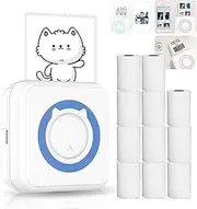Domary All-in-one Photo Printer Multifunction Portable Printer Wireless Instant Mini Printer Support BT Connection for Smartphone with 11 Paper Rolls 57mm Compatible with iOS Android
