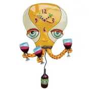 Allen Designs P1410 Happy Hour Octopus Pendulum Wall Clock 15.5"