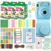 Fujifilm Instax Mini 11 Camera (Sky Blue) + Case, 60 Fuji Films, & Accessory Kit