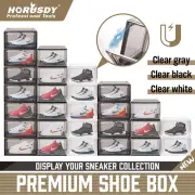 Premium Acrylic Shoe Box Sneaker Display Storage Case Stackable Magnetic Door