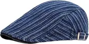 [Maxpetus] Unisex Vintage Striped Cap Denim Driving Cap