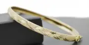 Real 10k Yellow Solid Gold 5.5" Children's 4mm Diamond Cut Bangle Bracelet 2.5gr