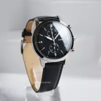 在飛比找momo購物網優惠-【FOSSIL】Townsman 白鋼黑雙環計時皮革手錶 男
