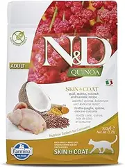 N&D QUINOA CAT SKIN & COAT, QUAIL & COCONUT ADULT 300 GR
