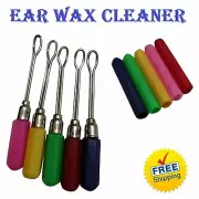 Medical Ear Cleaner Loop Ear Pick Wax Removal Curettes Plastic Handle (5 pcs)
