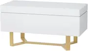 Artiss Storage Ottoman Blanket Box Bench 96cm Criss-Cross Linen Seat Chest White