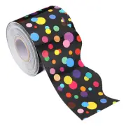 2.24"x 65.6Ft Bulletin Board Border,Colorful Dot Scalloped Trim, Color/Black