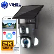 Outdoor Security Camera Solar Dual Lens 10X Zoom 2K Video 128GB App LIVE View