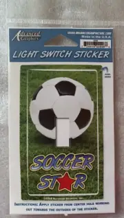NEW IN PACKAGE Light Switch Sticker Cover Soccer Star Approx 2" wide x 4" tall