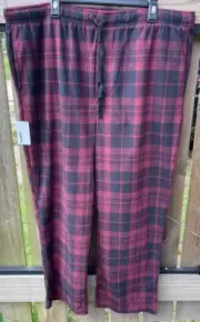 Sonoma Mens XXL Red & Black Plaid Fleece Pajama Pants