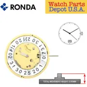 Ronda 4003.B Quartz Watch Movement, 3 Hands, Date at 6 or 12, Multiple Variation