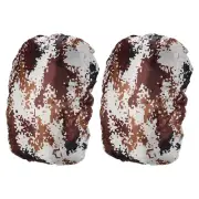 30-40L Waterproof Rucksack Cover, 2 Pack Backpack Rain Cover, M, Desert Camo