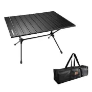 CAMPINGMOON Roll UP Camping Table Lightweight Foldable Aluminum with Black