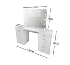 WHITE MAKE-UP DRESSER TABLE WITH LED MIRROR WITH 10 DRAWERS KL-DS06 O2