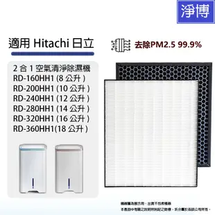 適用Hitachi日立RD-200HH1 280HH1 320HH1 360HH1 160HH1除濕機HEPA濾網