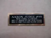 Aaron Judge Baseball Card Plaque or Baseball Ball Cube Nameplate 1" X 3"