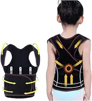 Corrector Full Back Corrector, Kids HunchbackBest Ergonomic Brace Help to Improve Thoracic Kyphosis,Black-Small,Black-Small