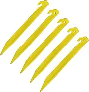 5 Pieces Tent Stakes Windproof Canopy Stakes Portable Heavy Duty Ground Pegs 30cm Yellow