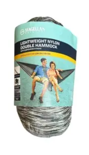 Magellan Outdoors Hammock Gray Lightweight Double Nylon Suspension Straps NEW