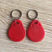 5/10/20/50/100PCS Red RFID IC Key Tags Keyfobs Token NFC TAG Keychain 13.56MHz