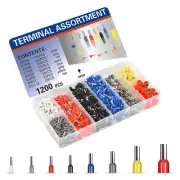 1200pcs Wire Ferrules Kit Ferrule Connectors AWG22-7 Wire Crimp Pin Terminals...
