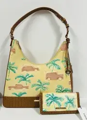 BRAHMIN TABITHA HONEY BROWN COPA COBANA SATCHEL & ADY WALLET ~ GENUINE LEATHER