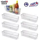 6x Fridge Organiser Storage Handle Clear Food Container Beer Tin Holder Rack AU