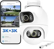 IMILAB EC6 Dual 3K+3K WiFi Plug-in Spotlight Camera: Dual Camera for Home Security, 360 Coverage Surveillance PTZ Outdoor Camera, 24/7 Recording, Motion-Activated Spotlight, Color Night Vision