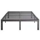 Queen-Size Metal Bed-Frame No Box-Spring Needed,12-Inch Noise Free Black Plat...