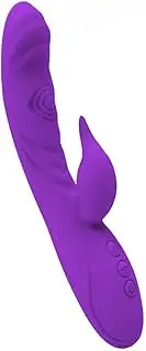 Female G-spot Vibrator - 3 in 1 G-spot Vibrating Dildo with 7 Vibration Modes Rabbit Vibrator for Women and Couples Stimulating Sex Clitoral Anal Rabbit Dildo, Adult Toys (Purple)