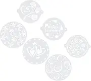 Cabilock 6pcs Cake Decorating Stencils Creative Baking Templates for Mousse Reusable Art Tools for Projects for Birthdays Christmas Celebrations