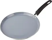 MasterClass Eco Induction Crepe/Pancake Pan with Healthier Chemical Free Non Stick, Aluminium/Iron, Black/Blue, 24 cm