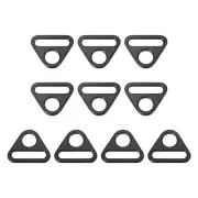 0.98" Adjuster Triangle with Bar Swivel Clip D Dee Ring Buckle, 10Pcs Black