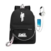 Billie Eilish Backpack For Women, 16 Inch With Usb Charging Port, Black