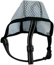 Dog Muzzle,Mesh Soft Muzzle for Small Medium Large Sized Dogs, Breathable Adjustable Puppy Muzzles for Scavenging Grooming Biting Chewing,Allows Panting and Drinking (Light Blue, M)