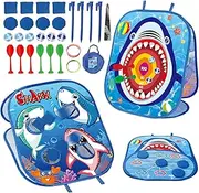 Bean Bag Toss Game for Kids: Shark Kids Cornhole Game Set Foldable 5 in 1, Birthday Party Supplies Gifts for Boys Girls Age 3 4 5 6, Backyard Beach Yard Outdoor Indoor Game